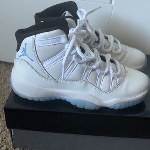Jordan Kids White and Blue Sneakers